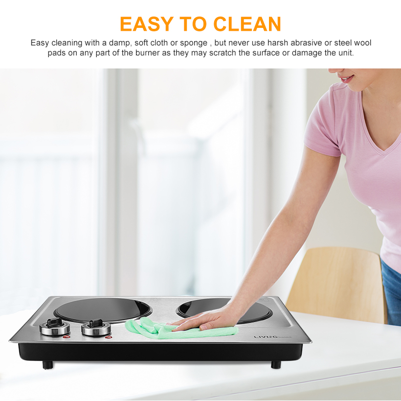 1800W Ceramic Electric Hot Plate for Cooking LIVINGbasics