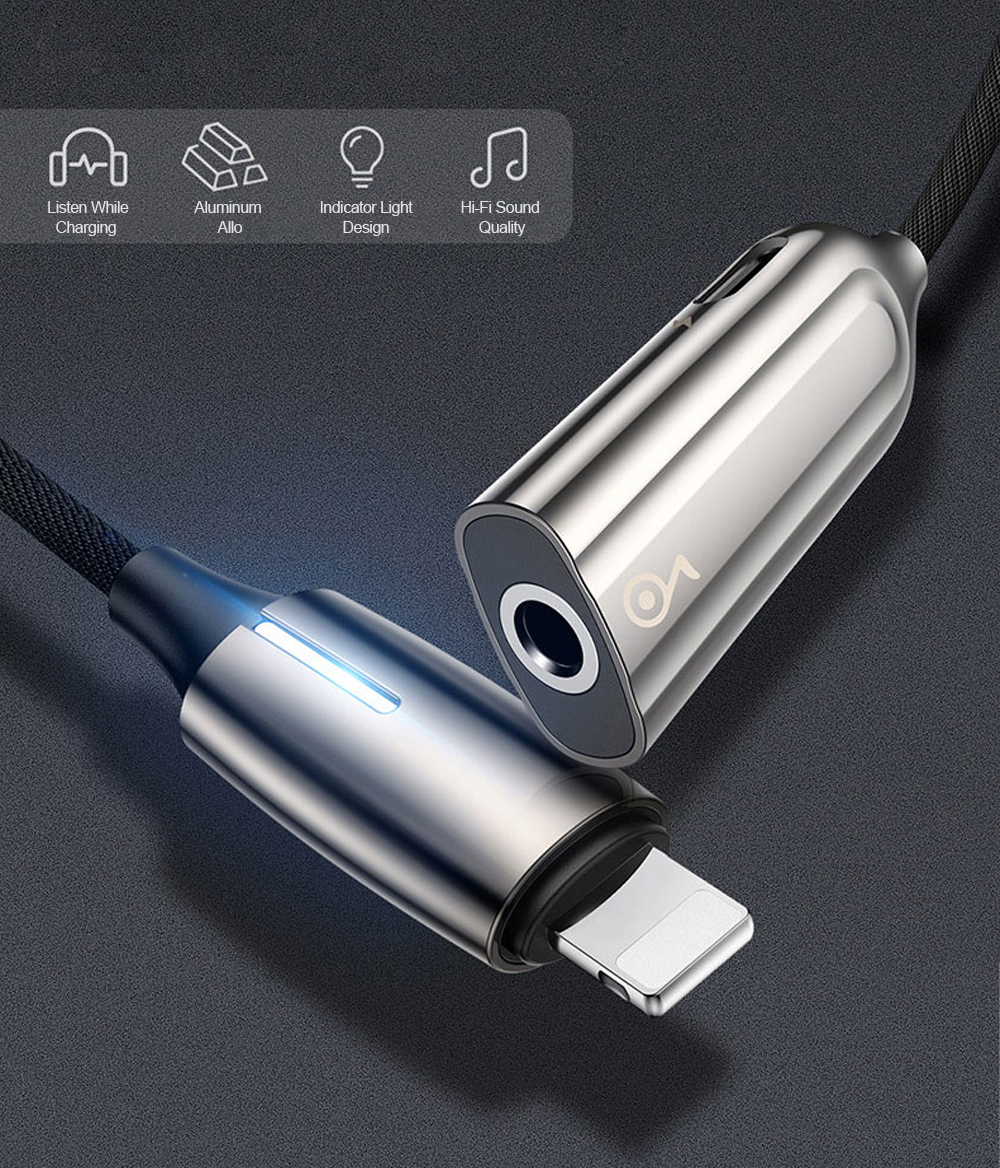 2 in 1 IP Male to IP 3.5mm Female Adapter L56 Tarnish - Baseus