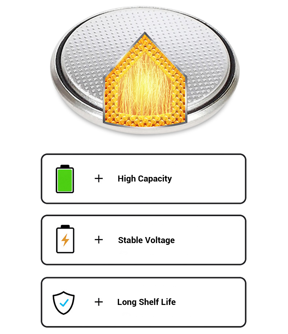 CR2016 Battery 80mAh High Capacity Lithium Button Coin Cell Batteries