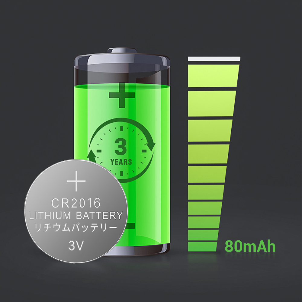 CR2016 Battery 80mAh High Capacity Lithium Button Coin Cell Batteries