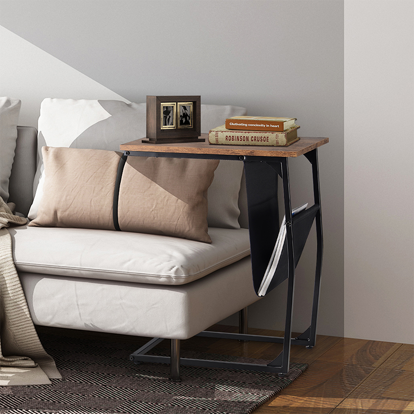Sofa Side End Tables Living Room, Vintage C Table for Laptop