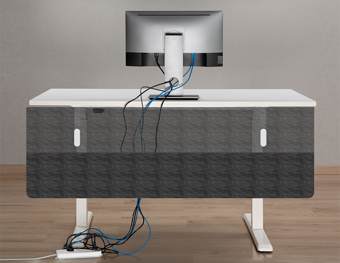 Under desk privacy panel 1400mm black PrimeCables®