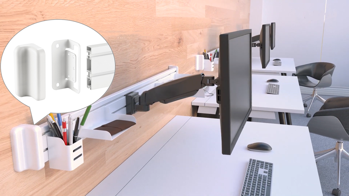 Mounting plate for Slatwall panelwhitepairsPrimeCables®