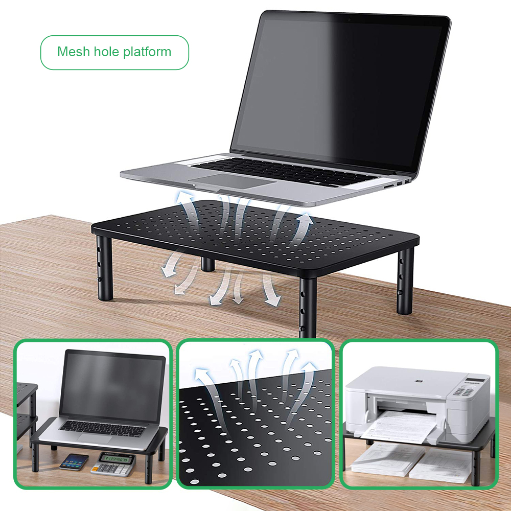 Laptop PC Gaming Monitor Elevator Stand with Sturdy Black Metal