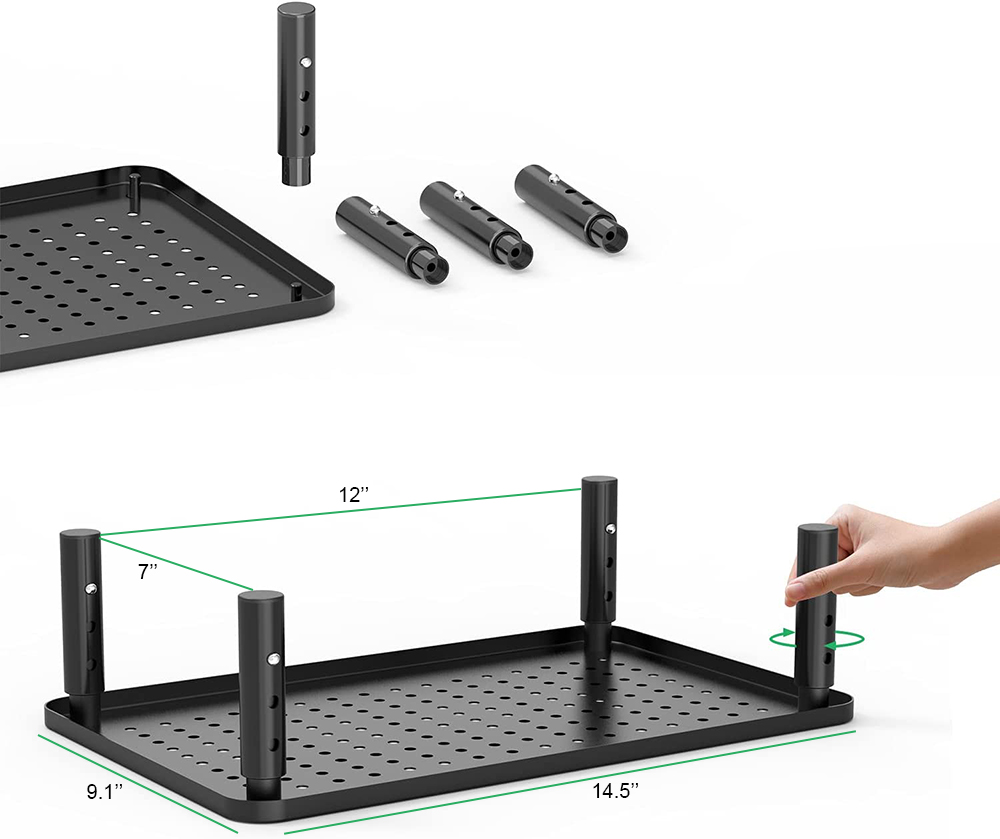 Laptop PC Gaming Monitor Elevator Stand with Sturdy Black Metal
