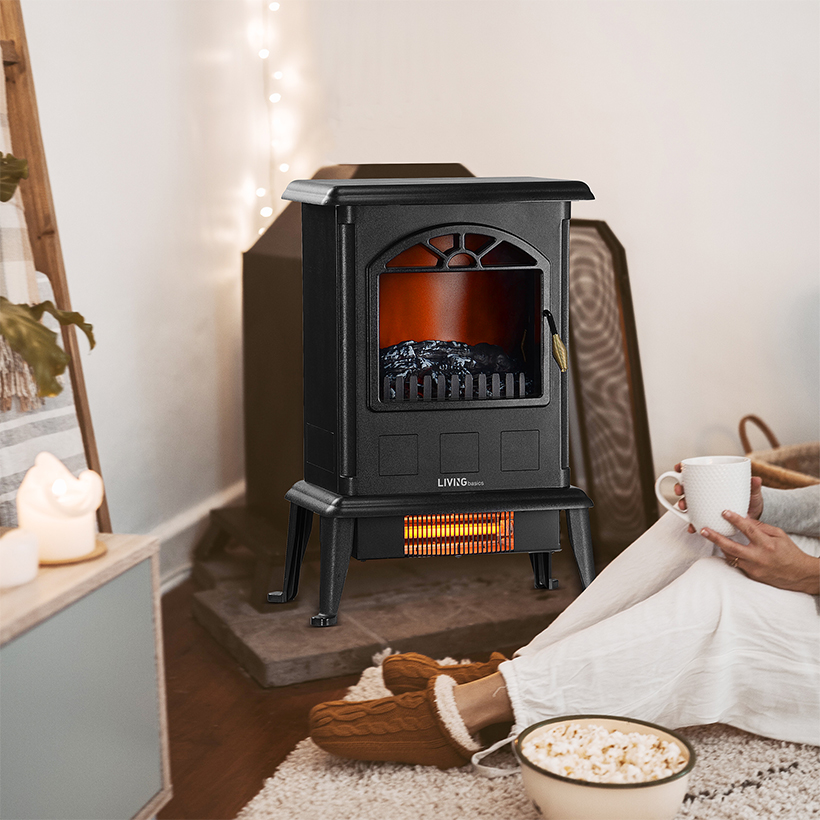 Electric Fireplace Infrared Heater Freestanding Fireplace Stove Heater  1000w/1500w - LIVINGbasics®