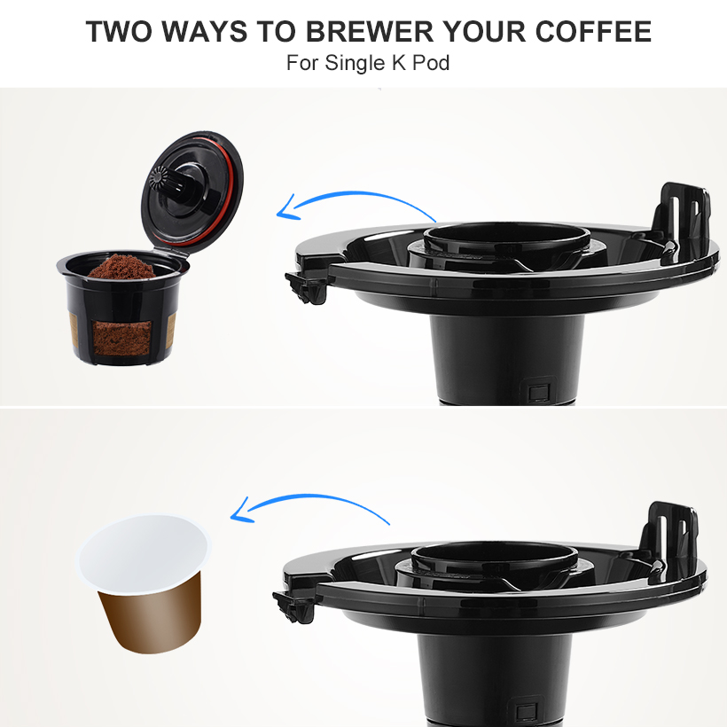 2 in 1 Coffee Maker Brewer, Drip Coffee 14 Cup Pot, KCup Pods, Ground