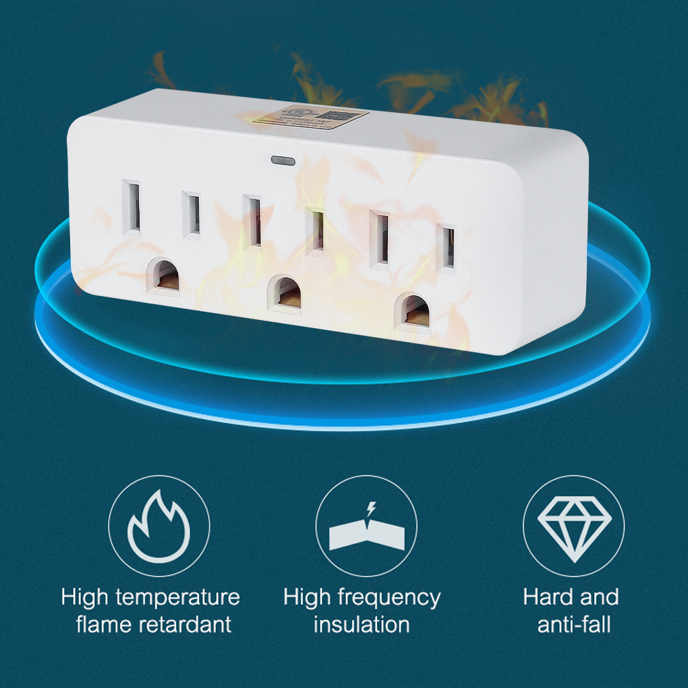 Multi Plug Outlet Extender with 3 Electrical Outlets 3-Prong Wall ...
