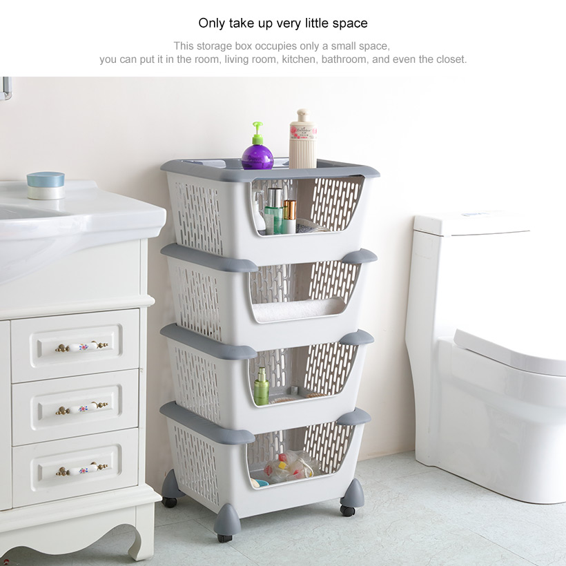 Plastic Storage Organizer Box Home Style Mobile 5 Shelf Kitchen
