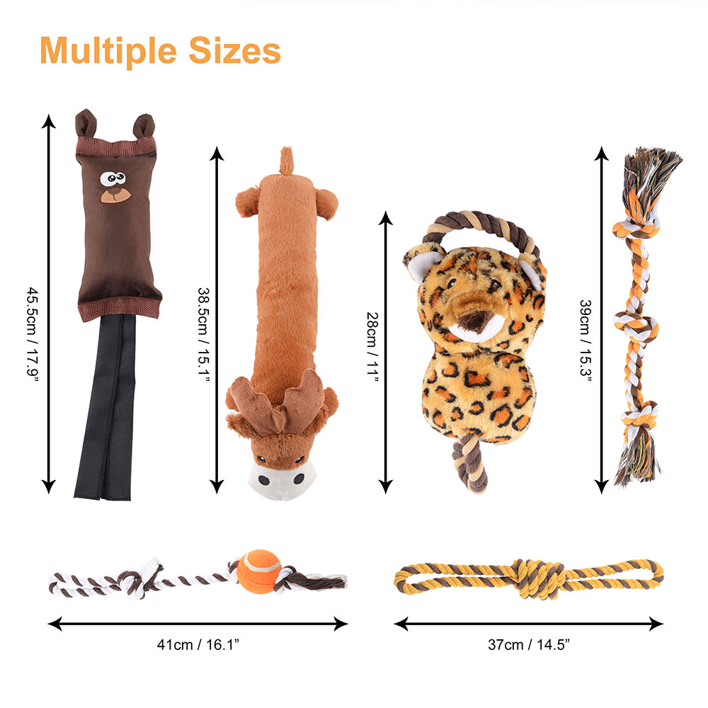 Dog Chew & Teething Toys for Puppies, with Squeaky Sound, Set of 6