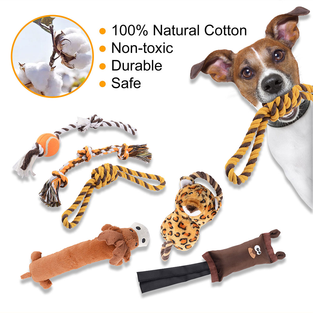 jouets à mâcher de dentition durables pour chiots en coton