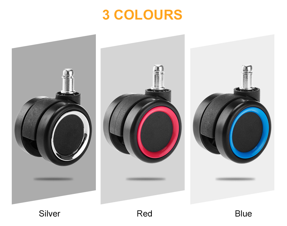 3 roulettes de couleurs différentes