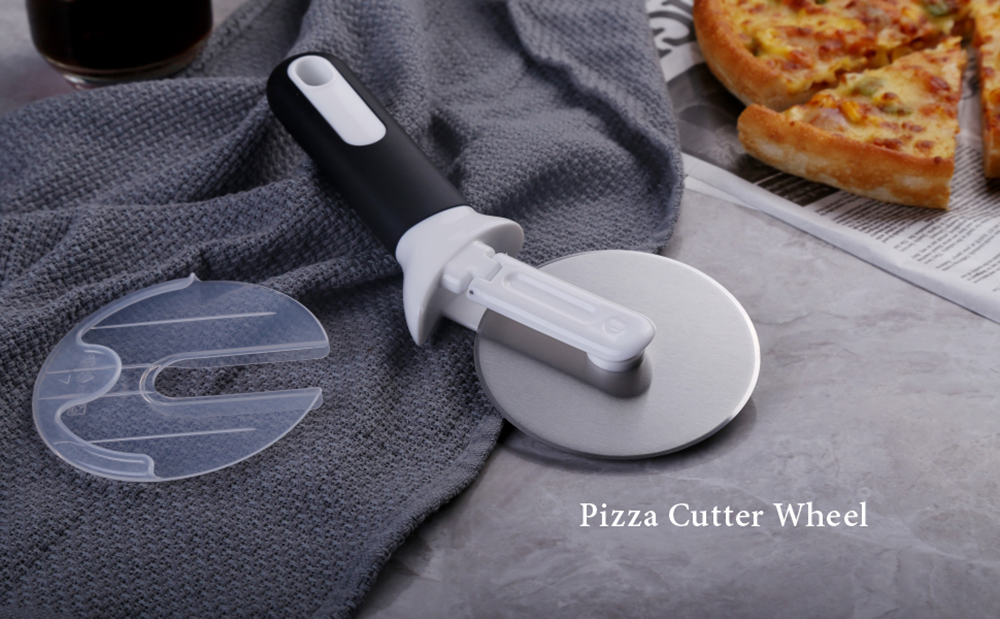 Stainless Steel Pizza Cutter Wheel Round Pizza Cutter Rocker, 9.7" x 4.