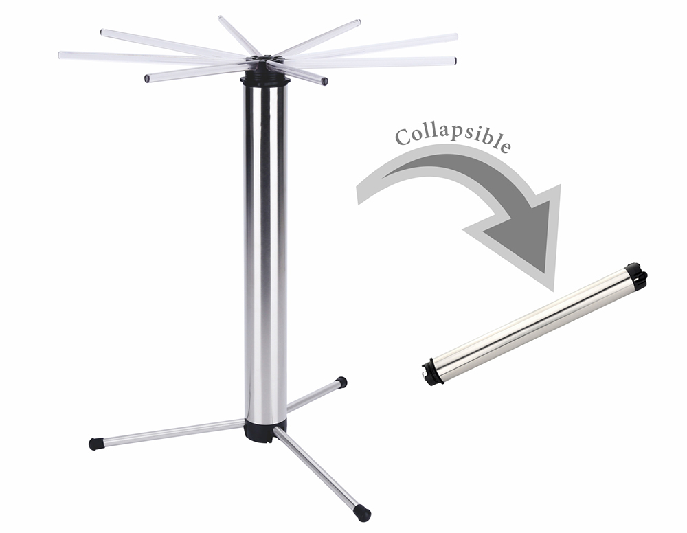 Foldable pasta drying rack collapsible design