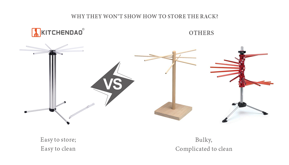 Foldable pasta drying rack kitchenDao vs others
