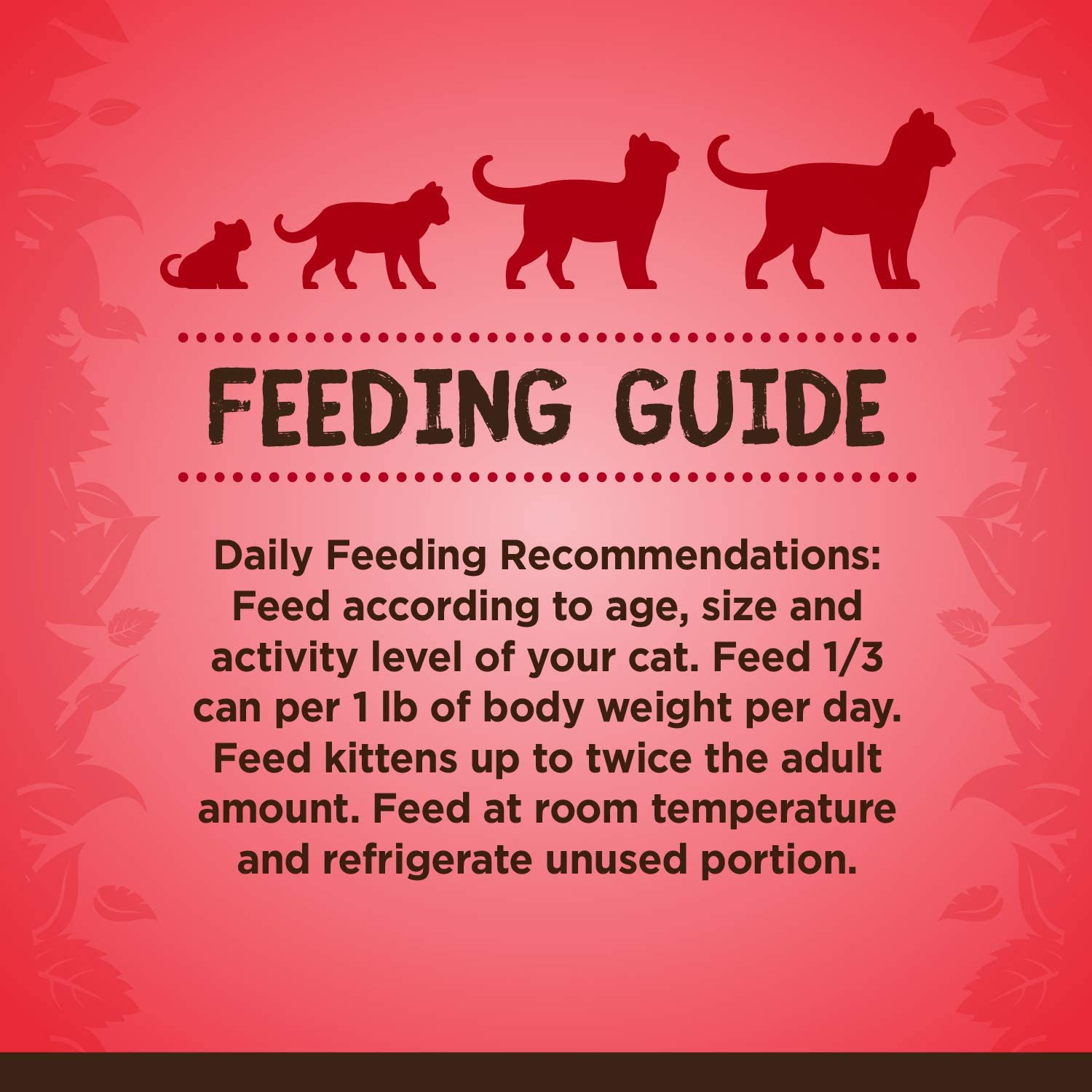 Pate Wet Food with Prairie Beef for Cats feeding guide