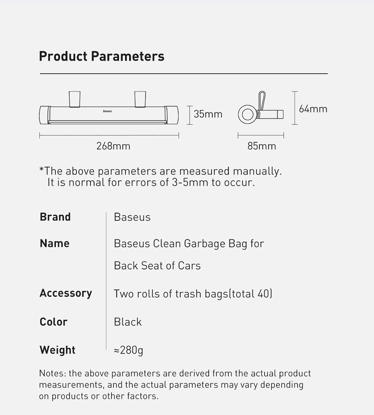 Clean Garbage Bag for Back Seat of Cars Size
