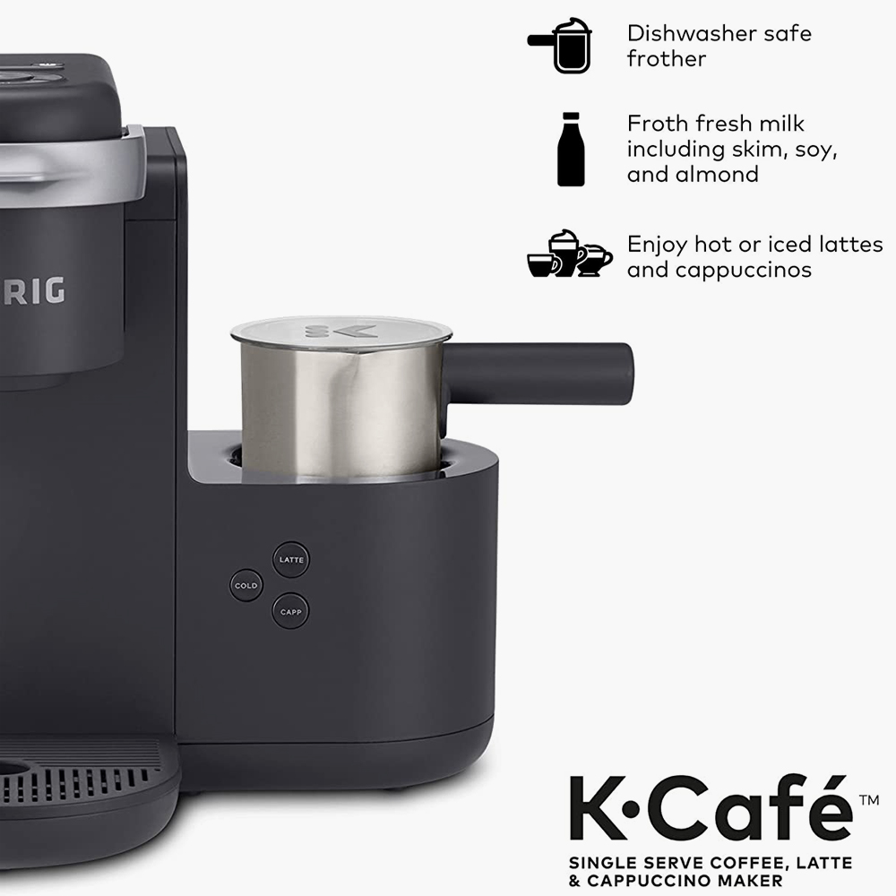 KCafe Coffee, Latte, Cappuccino Maker with Dishwasher Safe Milk