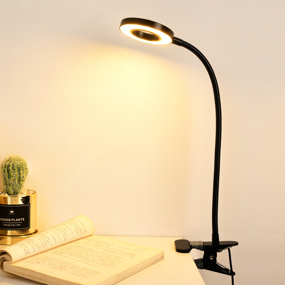 LED Gooseneck Clip Magnifying Working Desk Lamp with 3 Color Modes