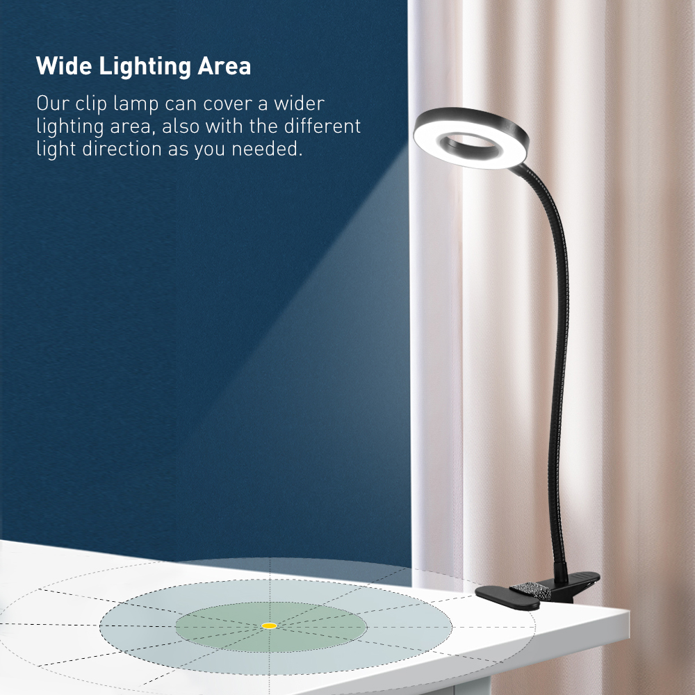 Magnifying working desk lamp wide lighting area