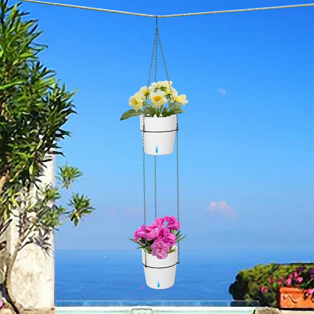 2-Tiered Self Watering Flower Plant Pot