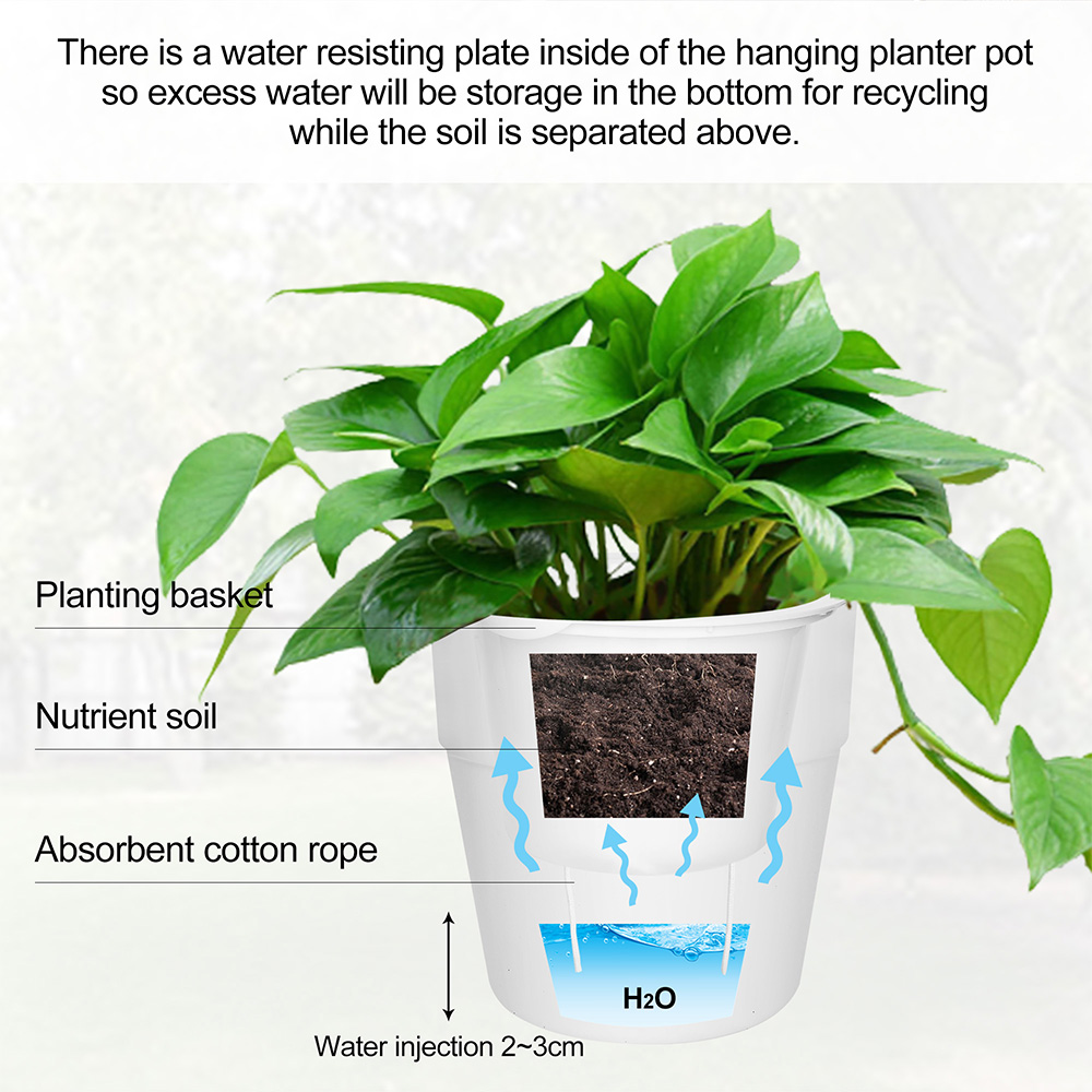 2-Tiered Self Watering Flower Plant Pot