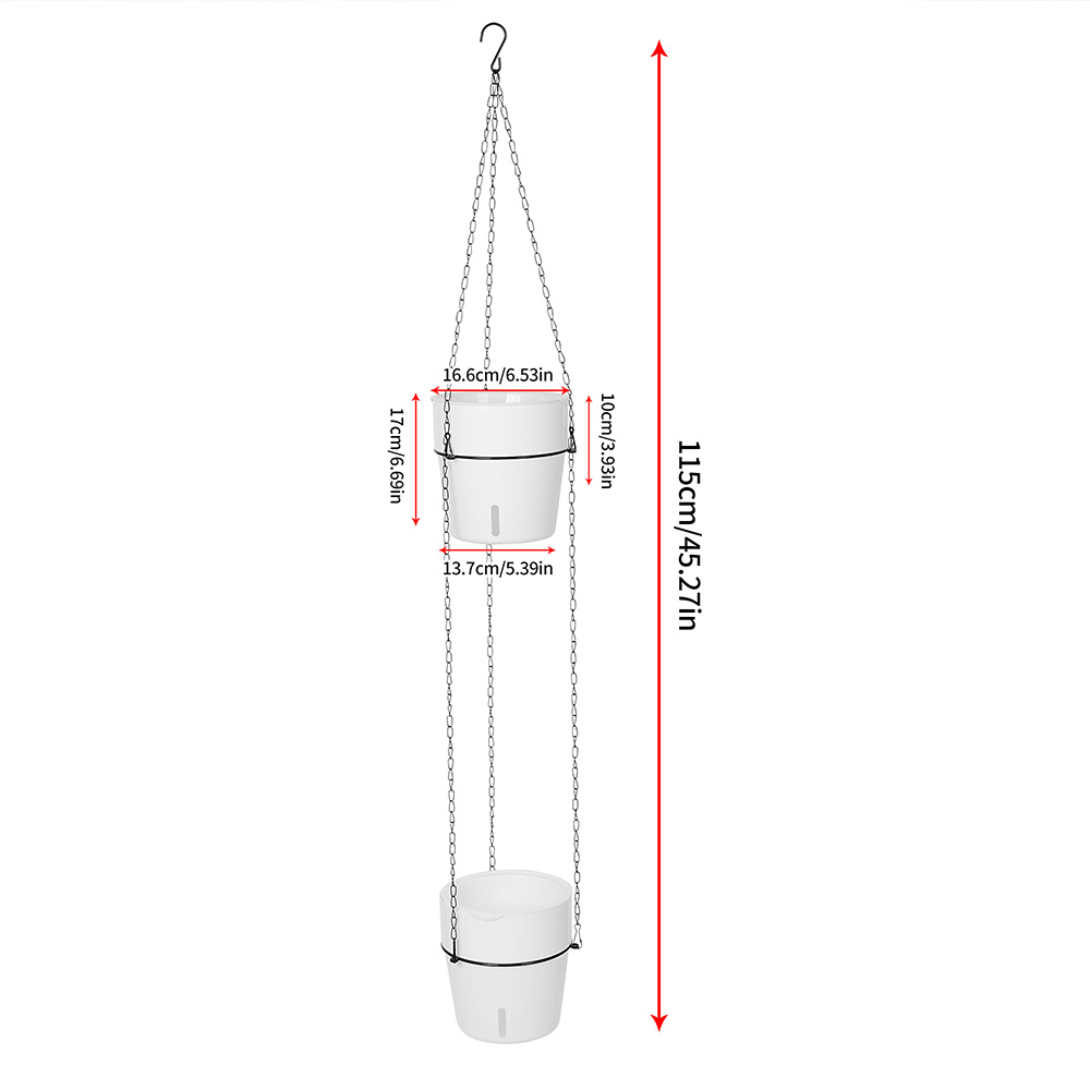 2-Tiered Self Watering Flower Plant Pot, size