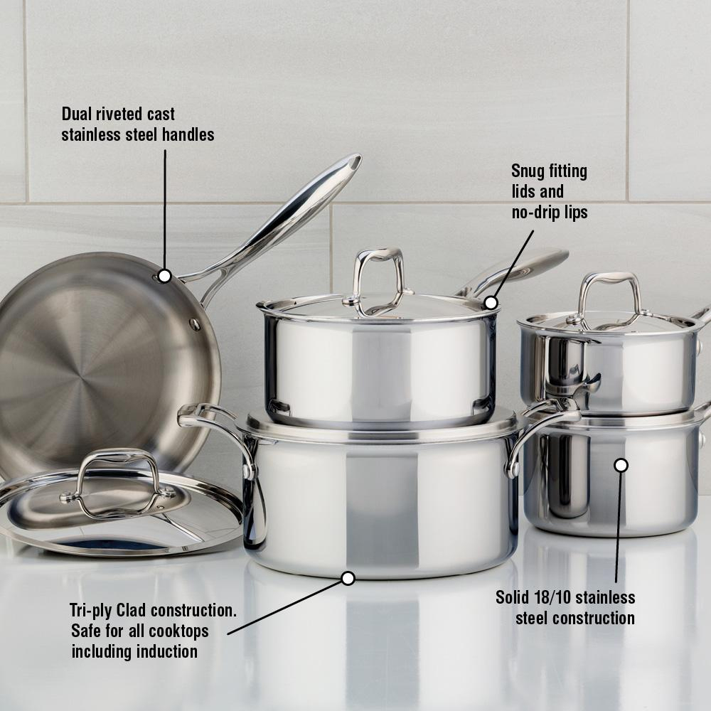 Meyer SuperSteel Tri-Ply Clad Stainless Steel 10-Piece