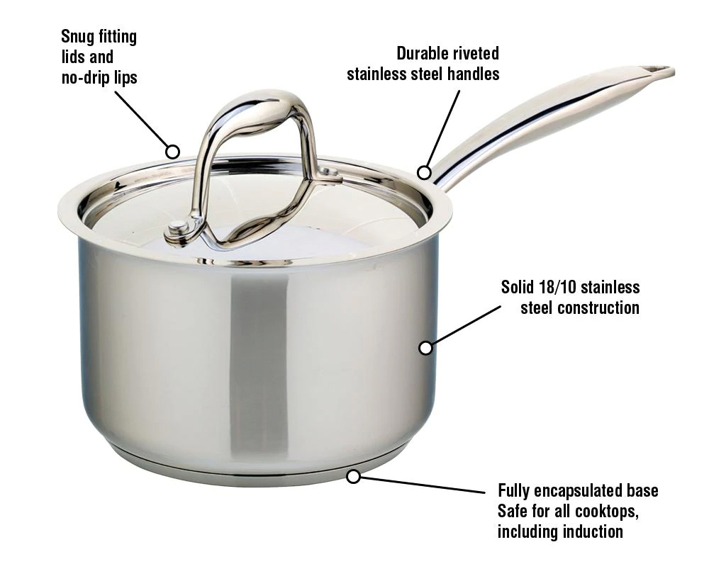 Accolade Stainless Steel 1.5L Saucepan with Cover