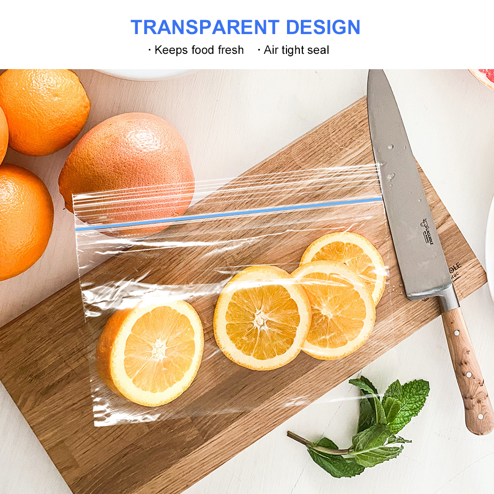 Sandwich Plastic Zipper Bags, transparent design