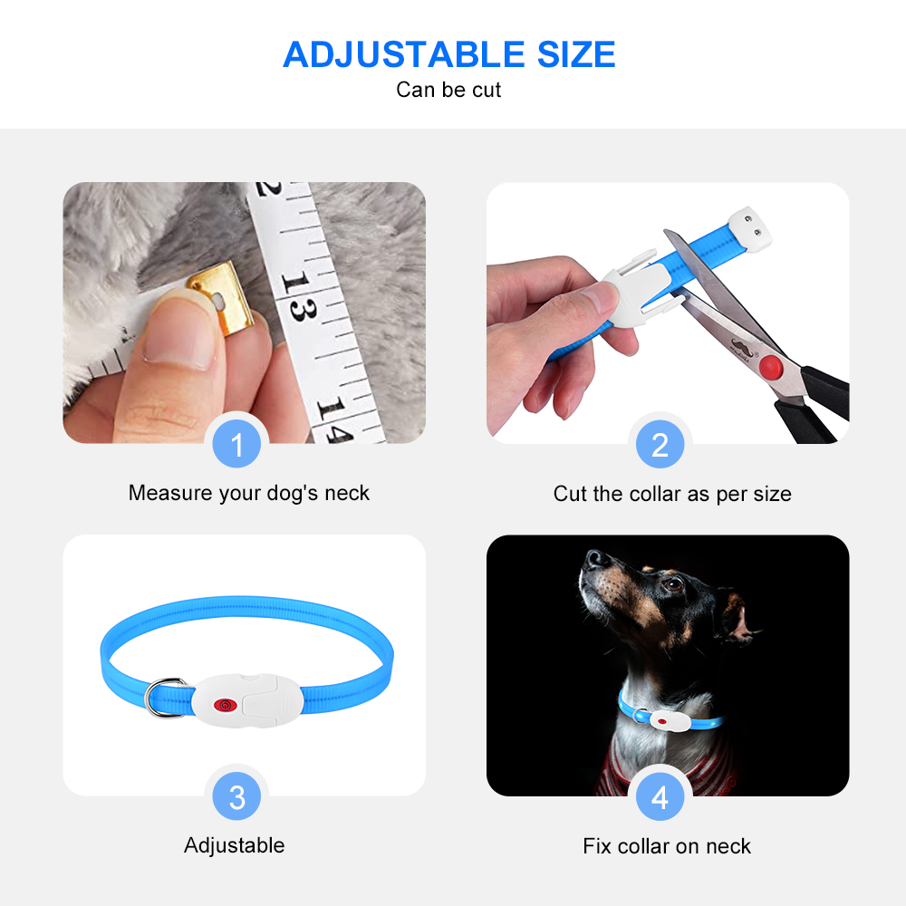 LED Dog Collar, cuttable design