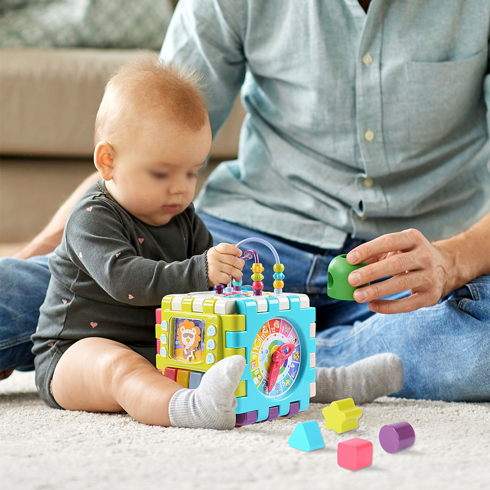 Toddler Play Cube Activity Center, 6in1 Learning Toys, Freely Build