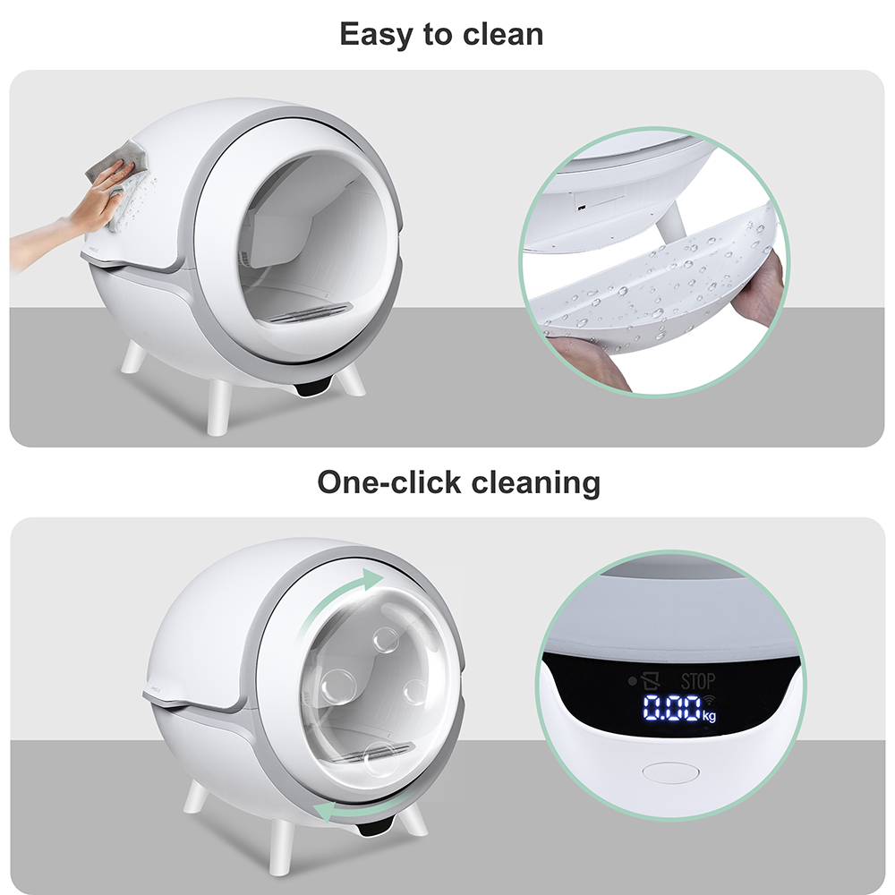 Self-Cleaning Cat Litter Box, one-click cleaning