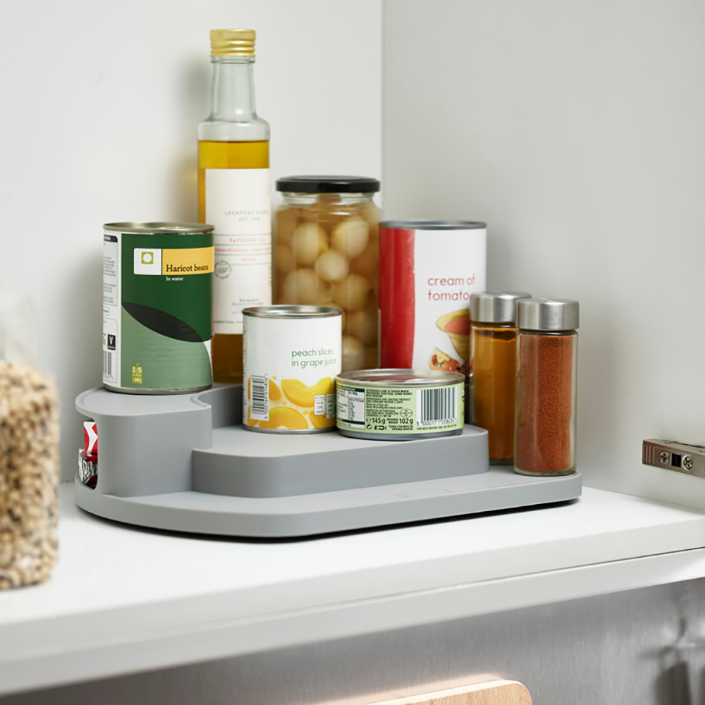 3-Tiered Rotating Organizer with Rear Pocket Storage
