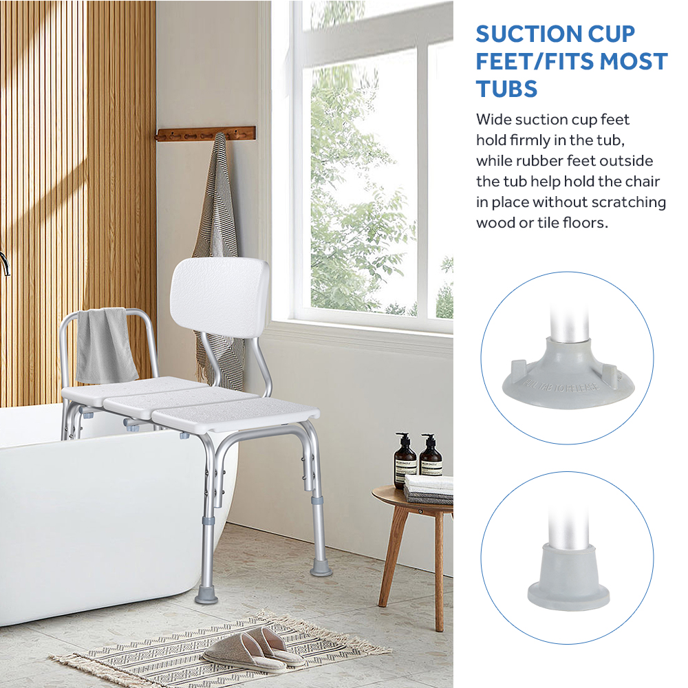 Adjustable Bath Transfer Bench for Seniors LIVINGbasics