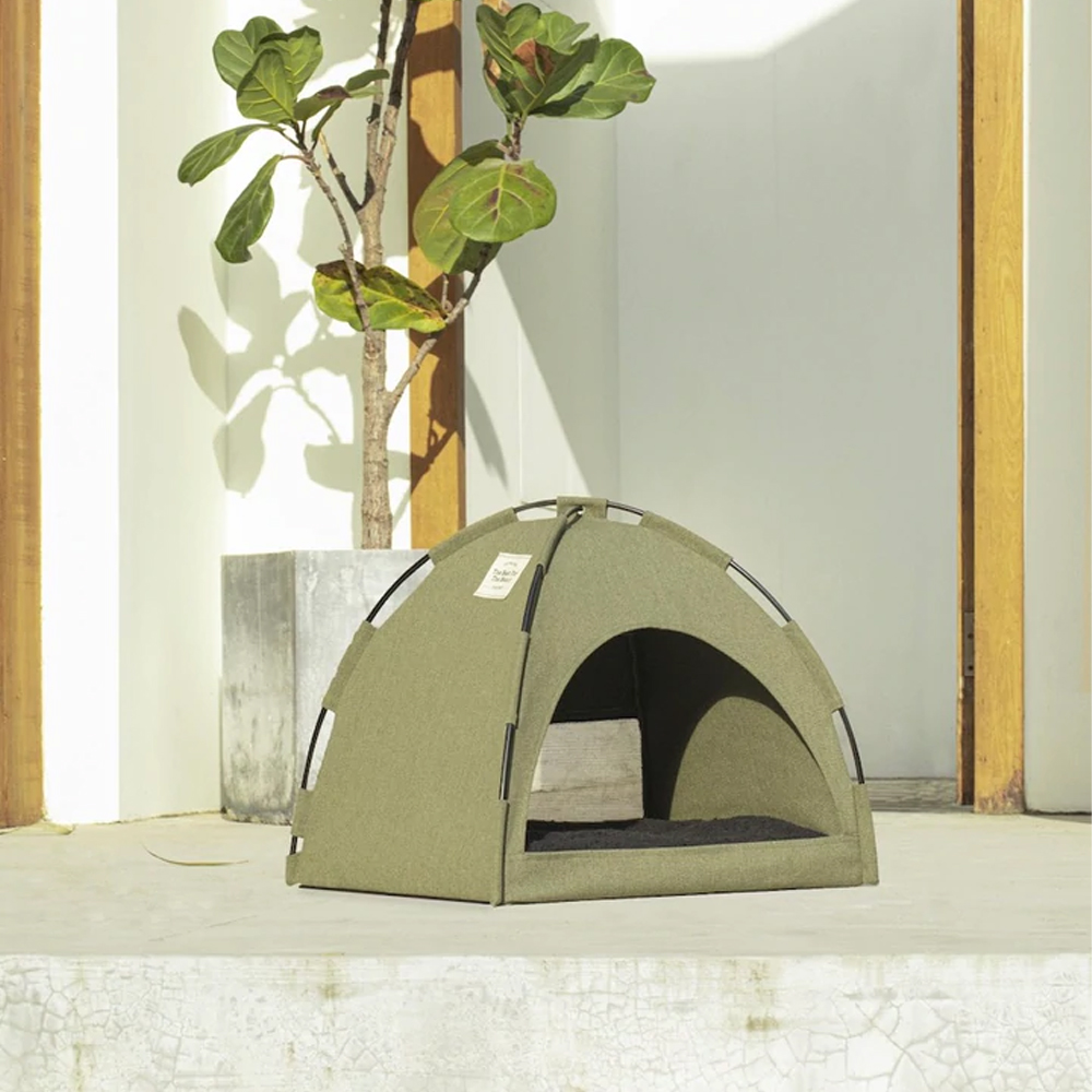 Foldable Go Glamping Cotton Canvas Cat Tent