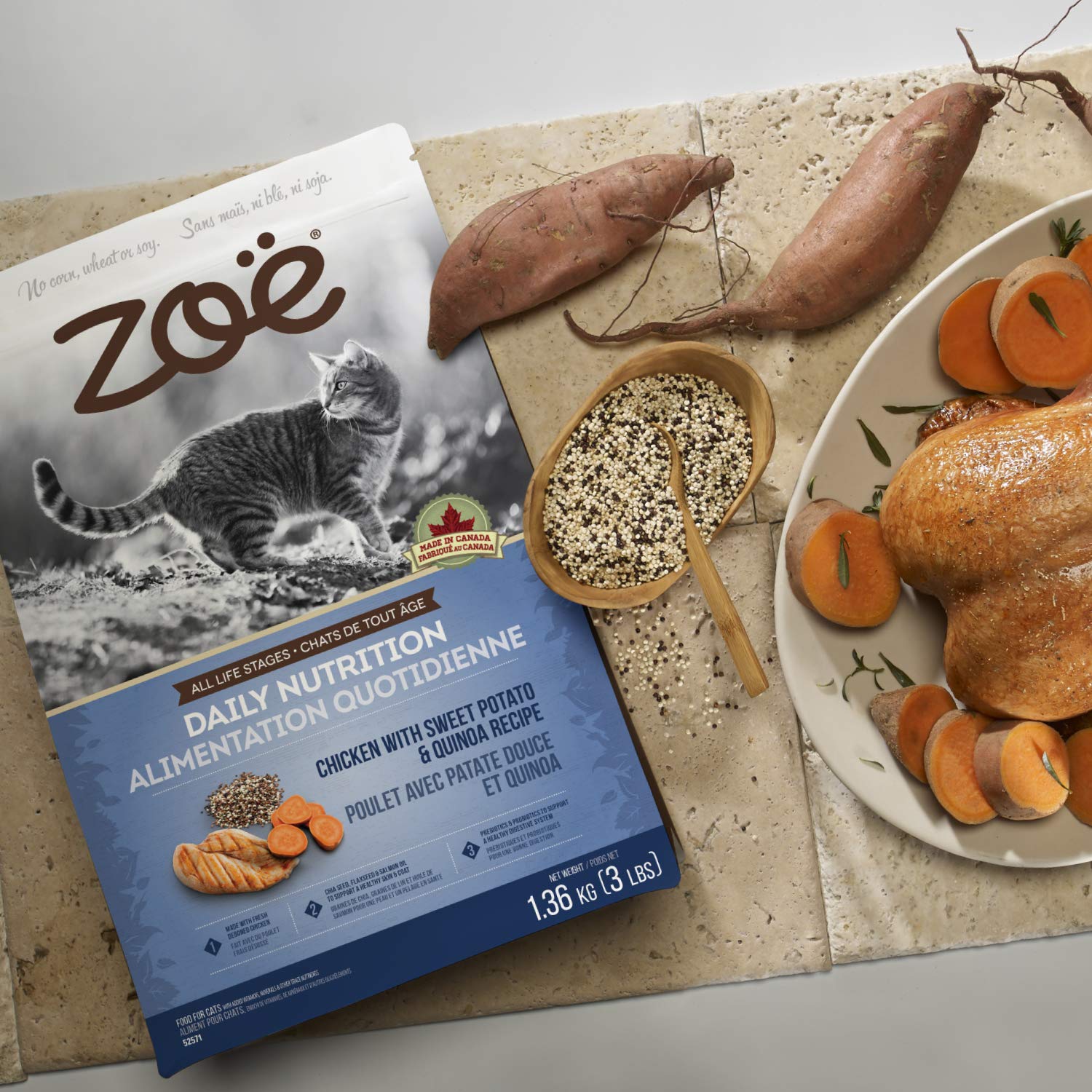 Daily Nutrition Dry Cat Food, Include Chicken, Sweet Potato, Quinoa,1