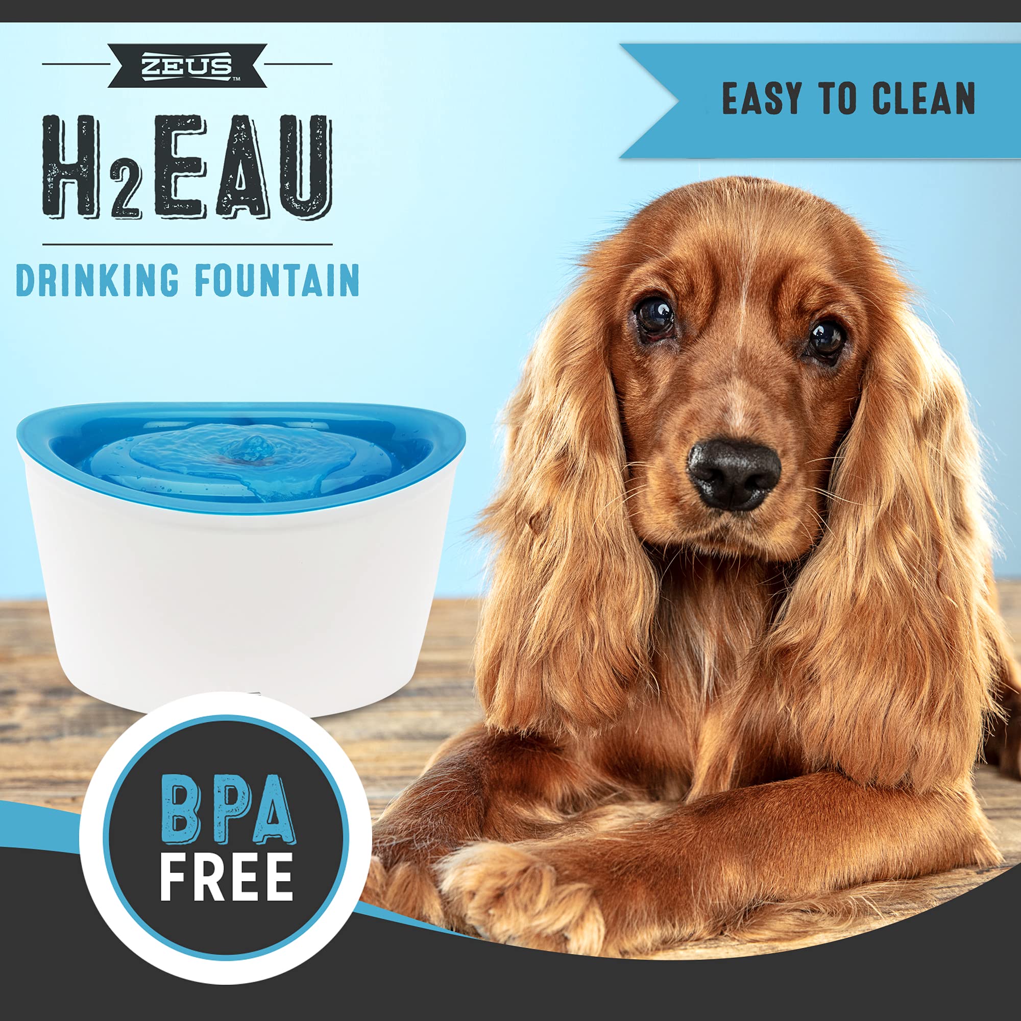 H2EAU Fresh & Clear Elevated Dog and Cat Water Dispenser, 6L