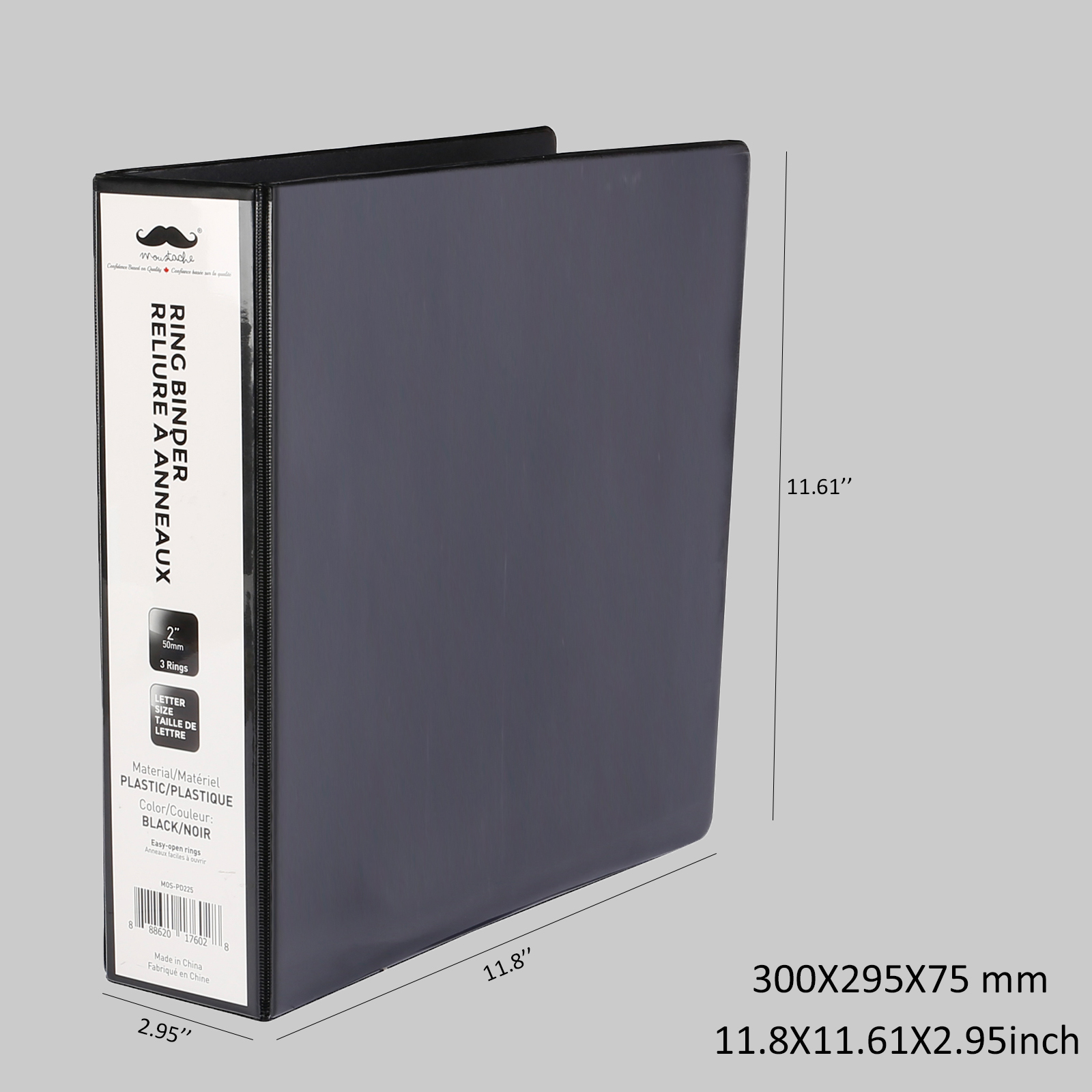 Herlitz A4 Polypropylene 2-Ring Binder - Black German-Made School & Office Organizer