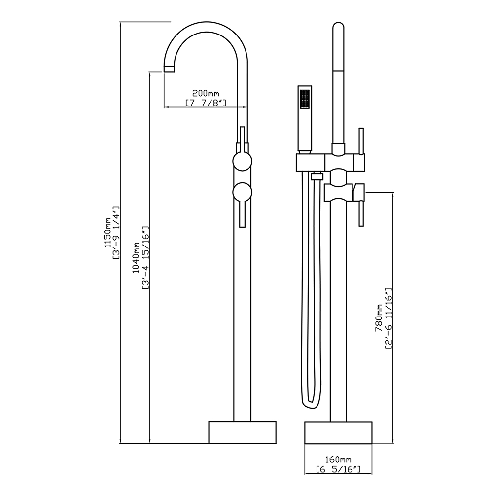 Bathtub Faucet Freestanding Tub Filler
