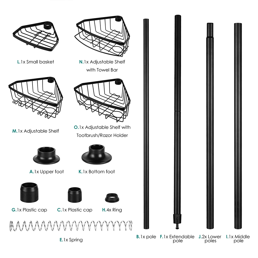Constant Tension Corner Pole Caddy