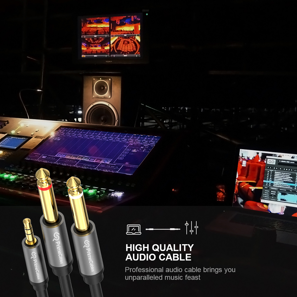 Summit Series 3.5 mm 3 Pole Male to 2*6.35 mm Male Mono Stereo Y