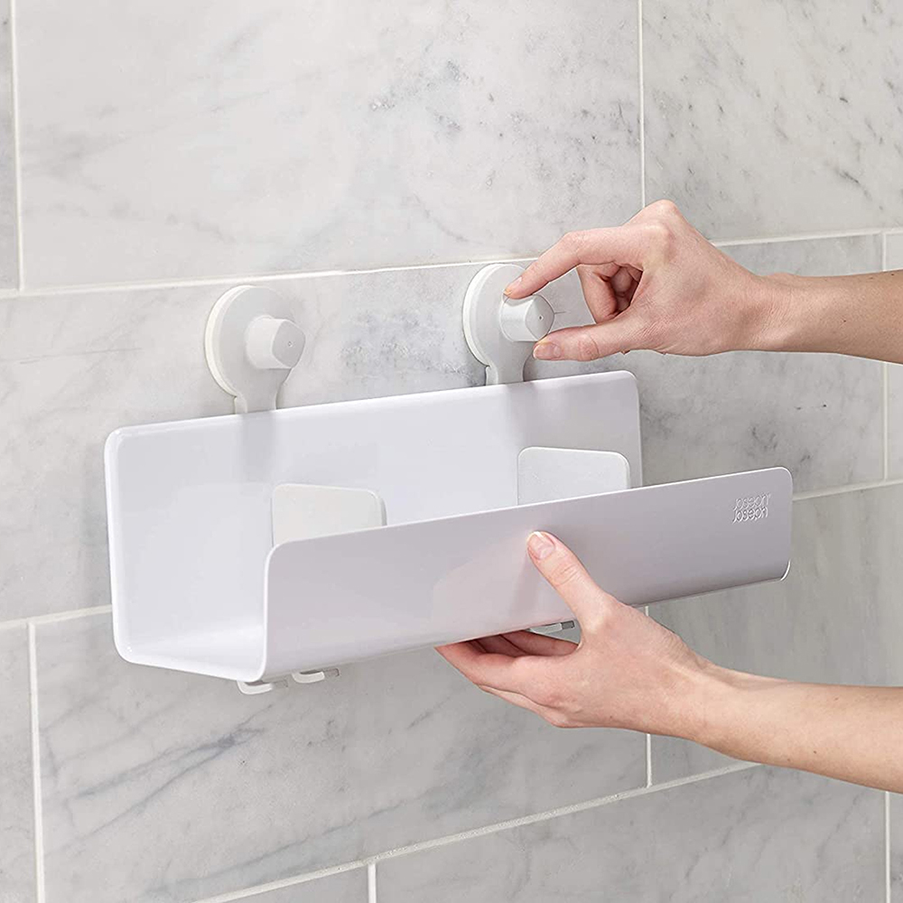 EasyStore™ Shower Caddy with Adjustable Mirror, Large, White Joseph Joseph