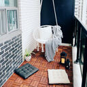 Handmade Knitted Mesh Rope Hammock Chair with Cushion & Hanging Hardware Kit, Beige - Yardlab™