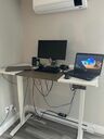 Sit-Stand Single-Motor Height Adjustable Desk Frame with Multiple Panel Tabletop- PrimeCables®