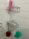 Support de salle de bain en acier inoxydable 2 pièces pour organiser la douche - LIVINGbasics®