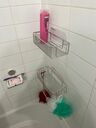 Support de salle de bain en acier inoxydable 2 pièces pour organiser la douche - LIVINGbasics®