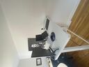 Electric Adjustable Height Sit-Stand Desk Frame With White Glass Tabletop - PrimeCables