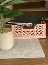 Medium Colorful Foldable Plastic Storage Basket for Home Office Storage - STORA