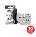 Brother TZe-231 Label Tape, 12mm (0.47"), Black on White, Compatible - Moustache®